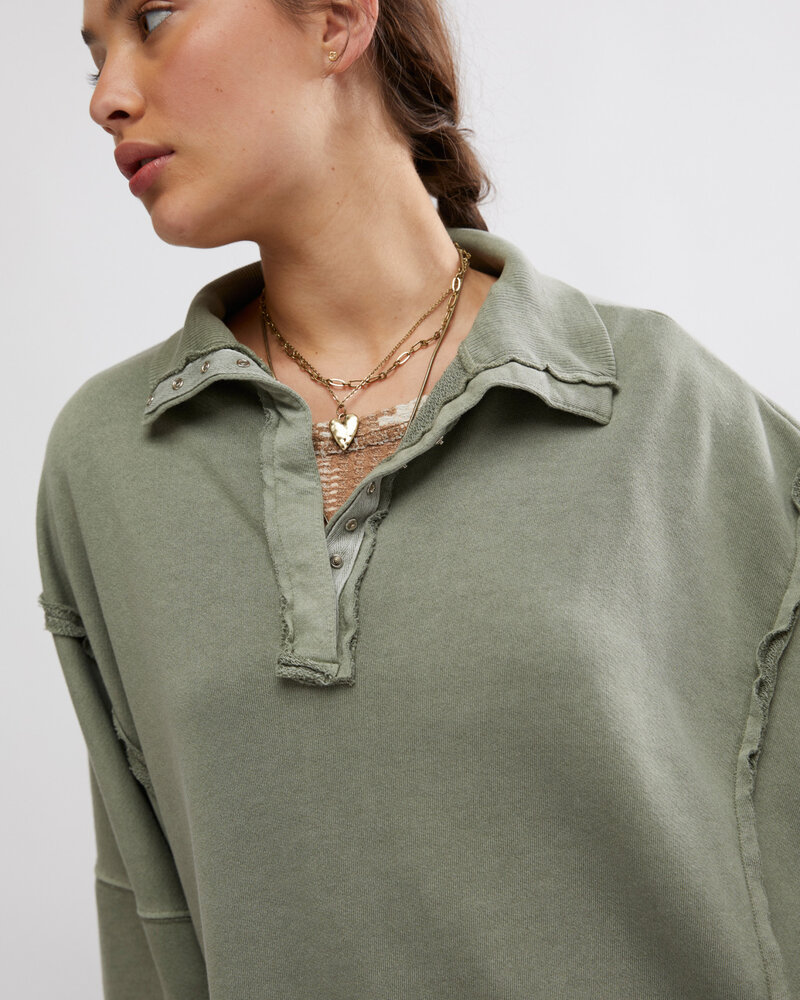 Free People Camden Henley Sweatshirt | Oak