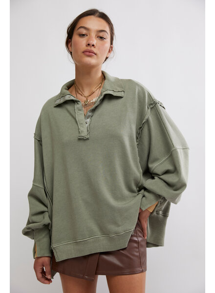 Free People Camden Henley Sweatshirt | Oak