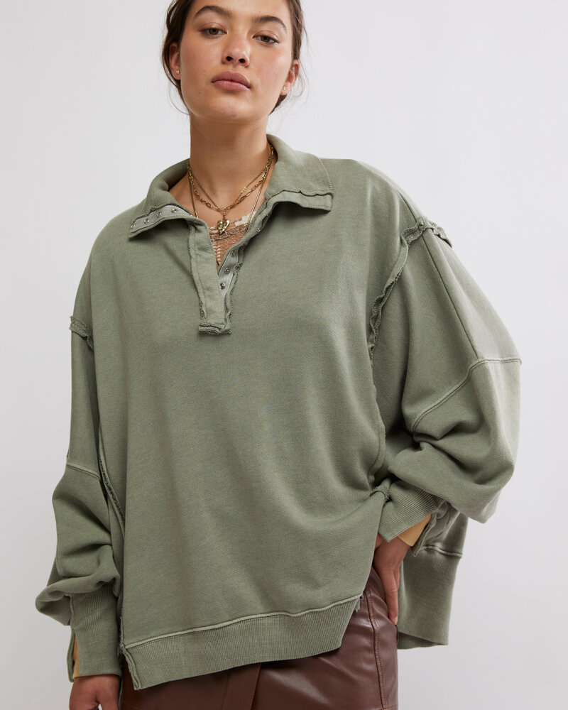 Free People Camden Henley Sweatshirt | Oak