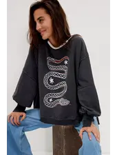 Free People Graphic Camden Pullover | Snake