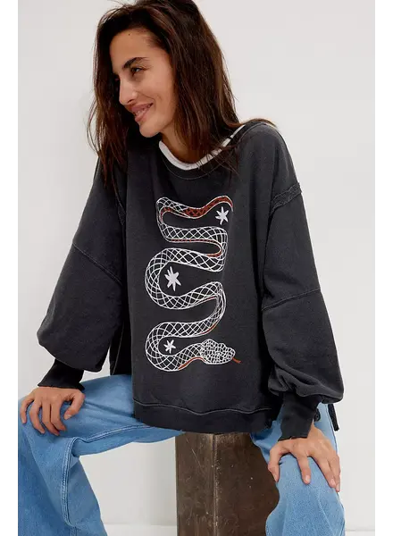 Free People Graphic Camden Pullover | Snake