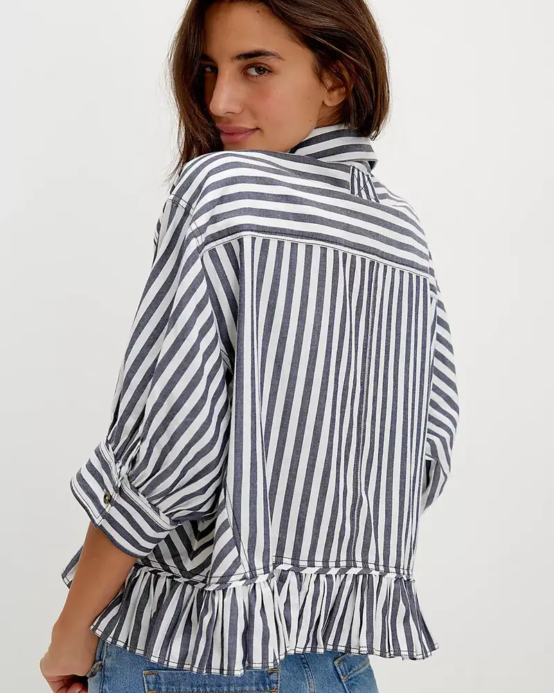 Free People Bailey Stripe Shirt | Navy