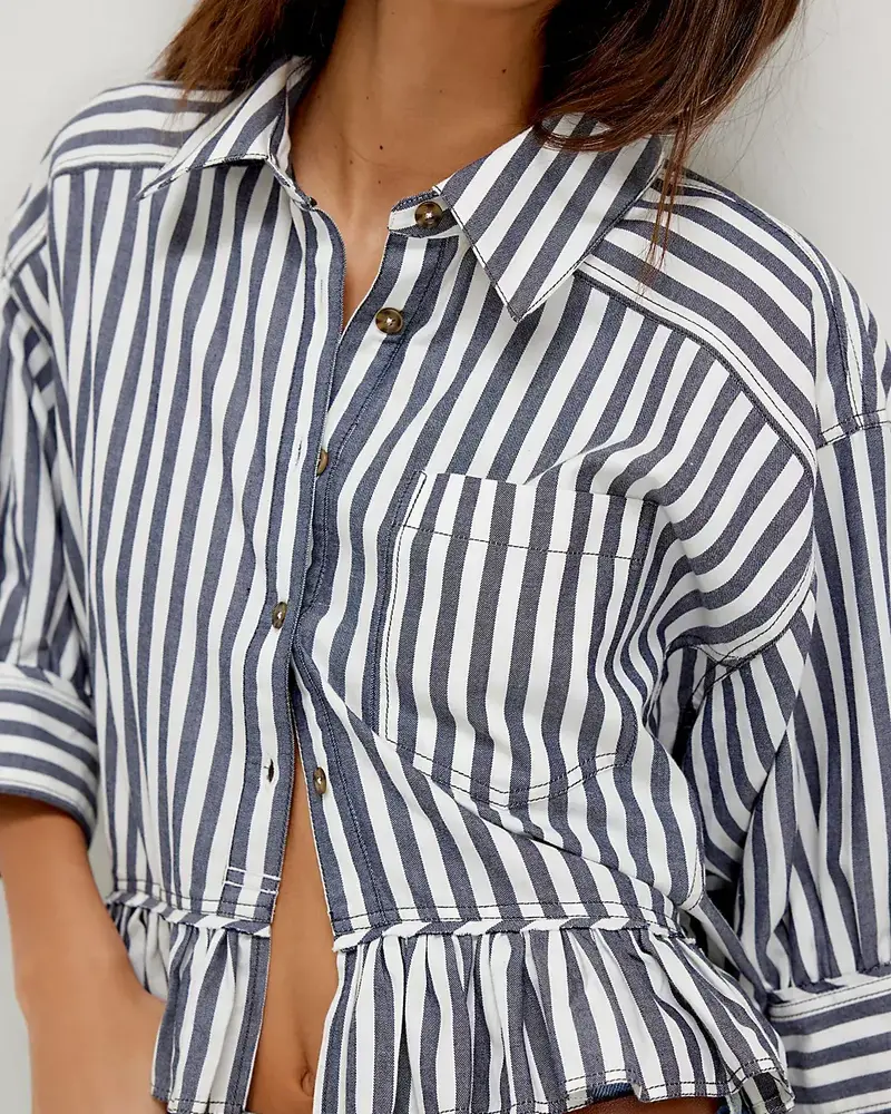 Free People Bailey Stripe Shirt | Navy