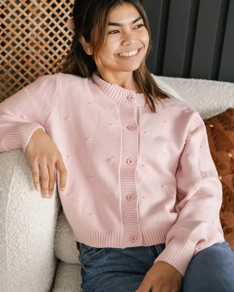 Smash + Tess Dot Cardigan | Dusty Pink