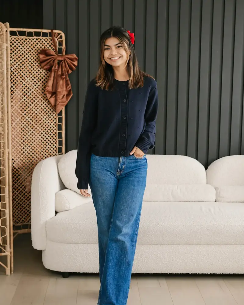 Smash + Tess Dot Cardigan | Navy