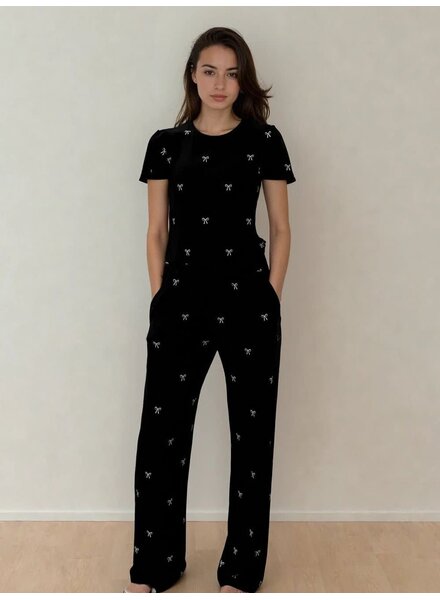 Winter Bows Silky PJ’s | Black