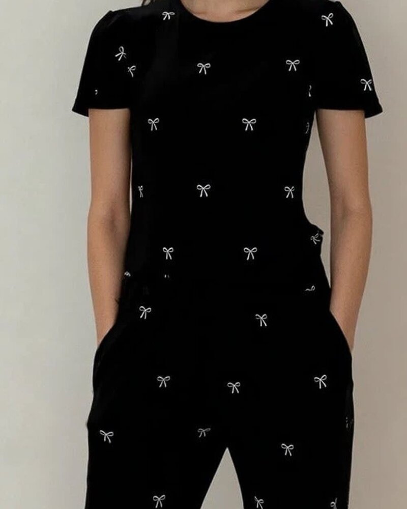 Winter Bows Silky PJ’s | Black