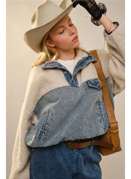 Lori Sherpa Denim Pullover