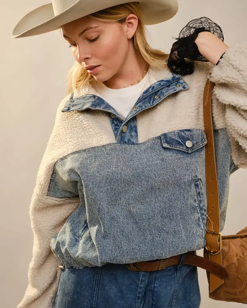 Lori Sherpa Denim Pullover