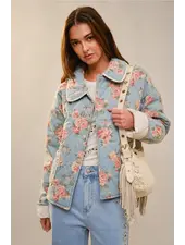 Dana Flower Print Quilted Jacket