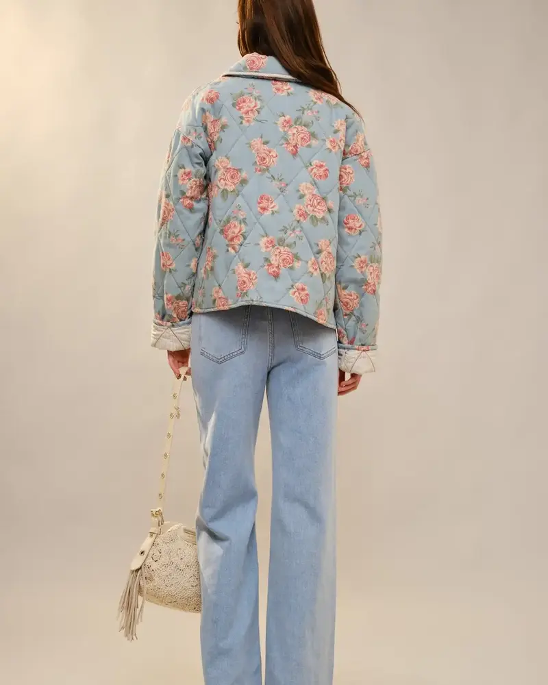 Dana Flower Print Quilted Jacket