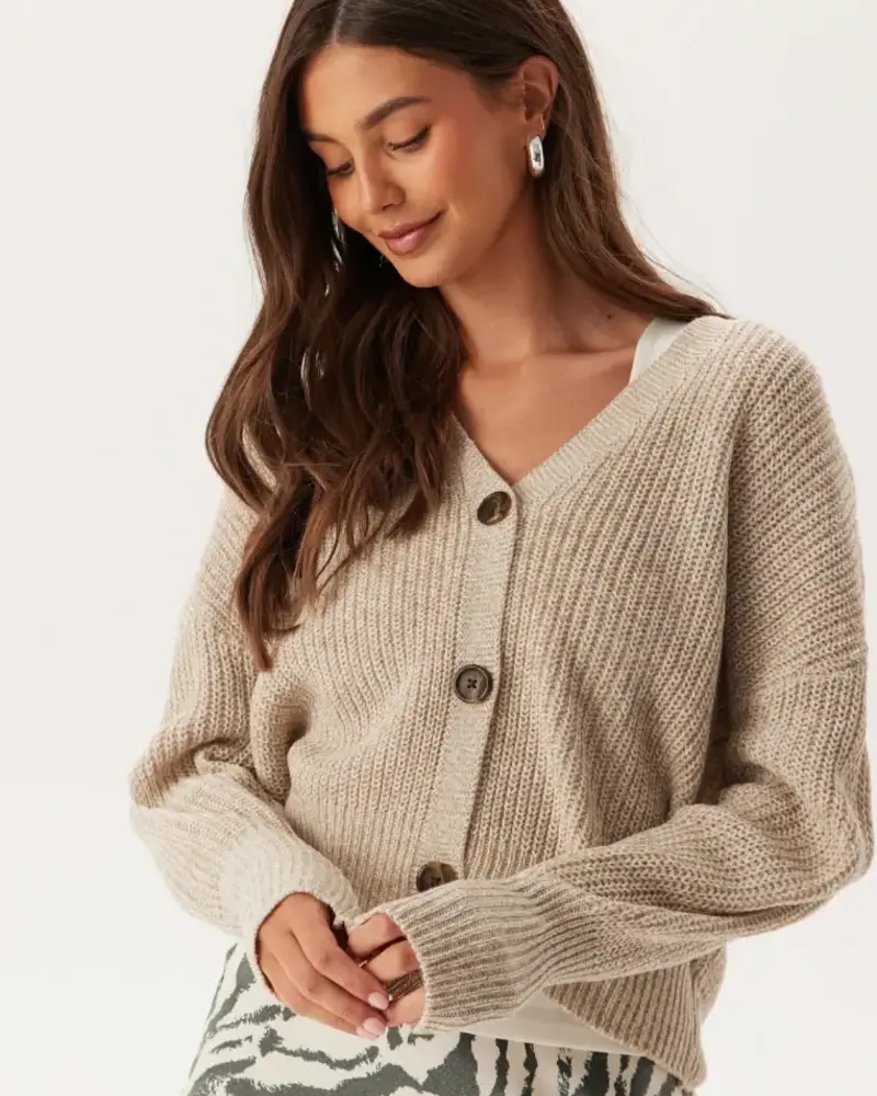Vero Moda Lea V-Neck Cuff Cardigan | Melange