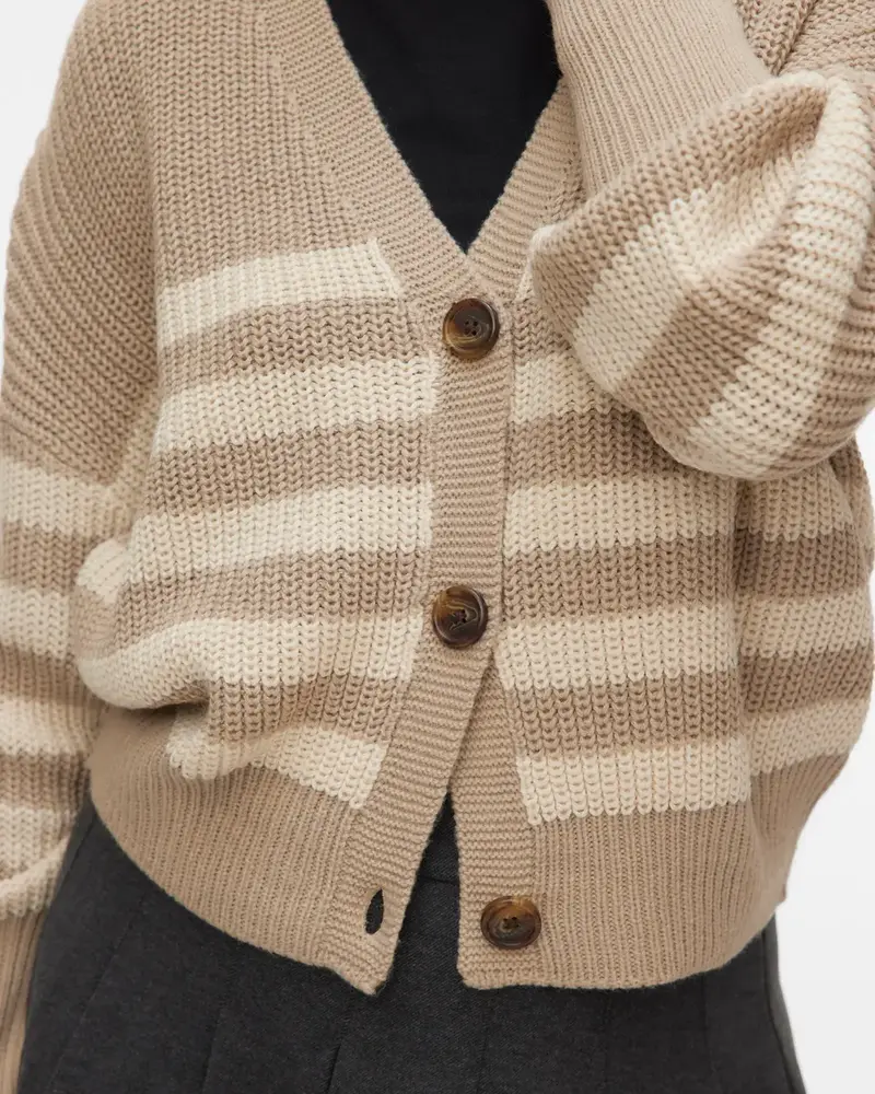 Vero Moda Lea V-Neck Cuff Cardigan | Stripes