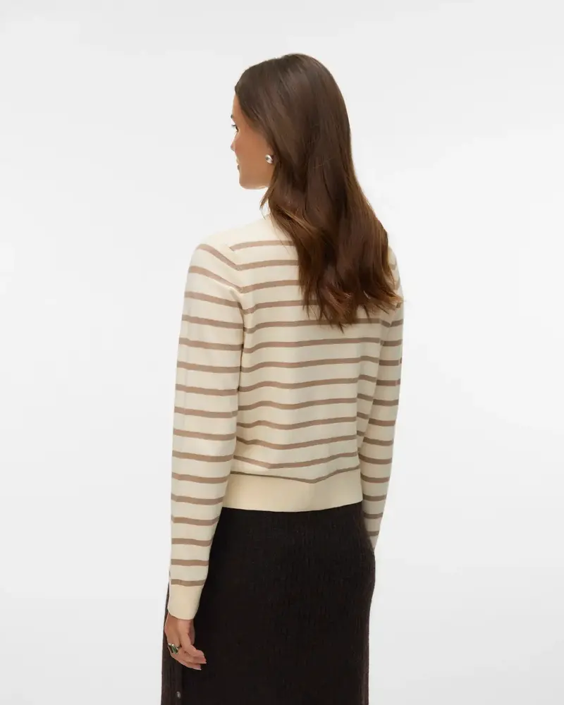 Saba Plain Cardigan | Birch Stripe