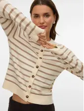 Saba Plain Cardigan | Birch Stripe