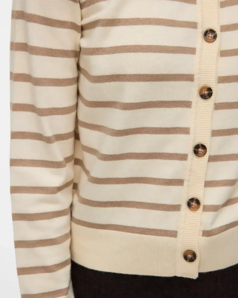 Saba Plain Cardigan | Birch Stripe