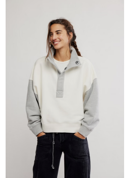Free People Colorblock Timeless Pullover | Grey