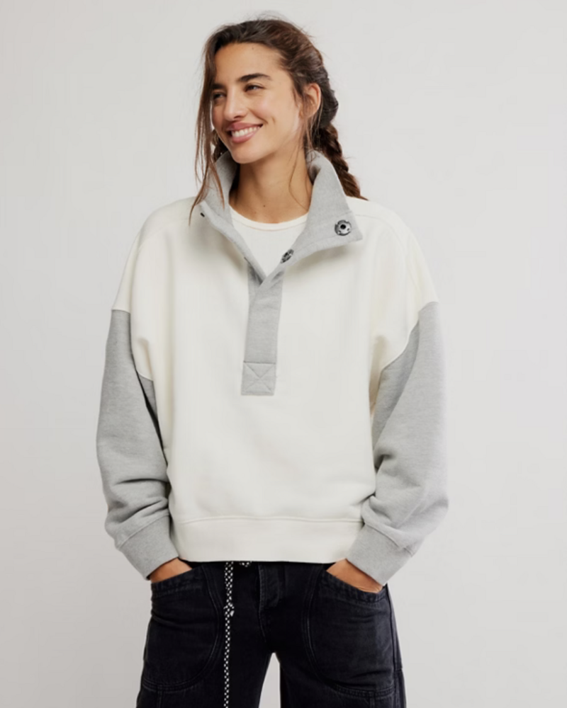 Free People Colorblock Timeless Pullover | Grey