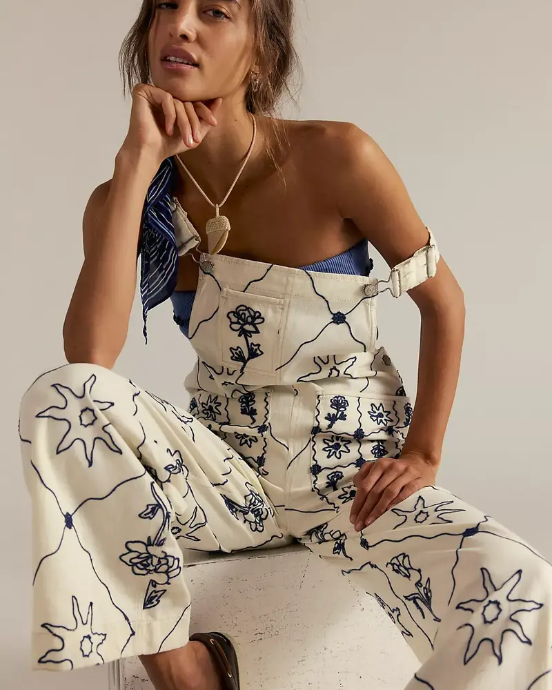 Free People Rising Sun Overalls