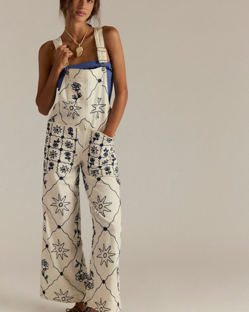 Free People Rising Sun Overalls