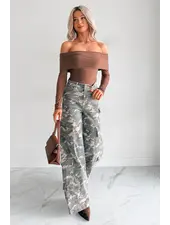 Camo High Rise Cargo Jean