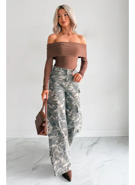 Camo High Rise Cargo Jean