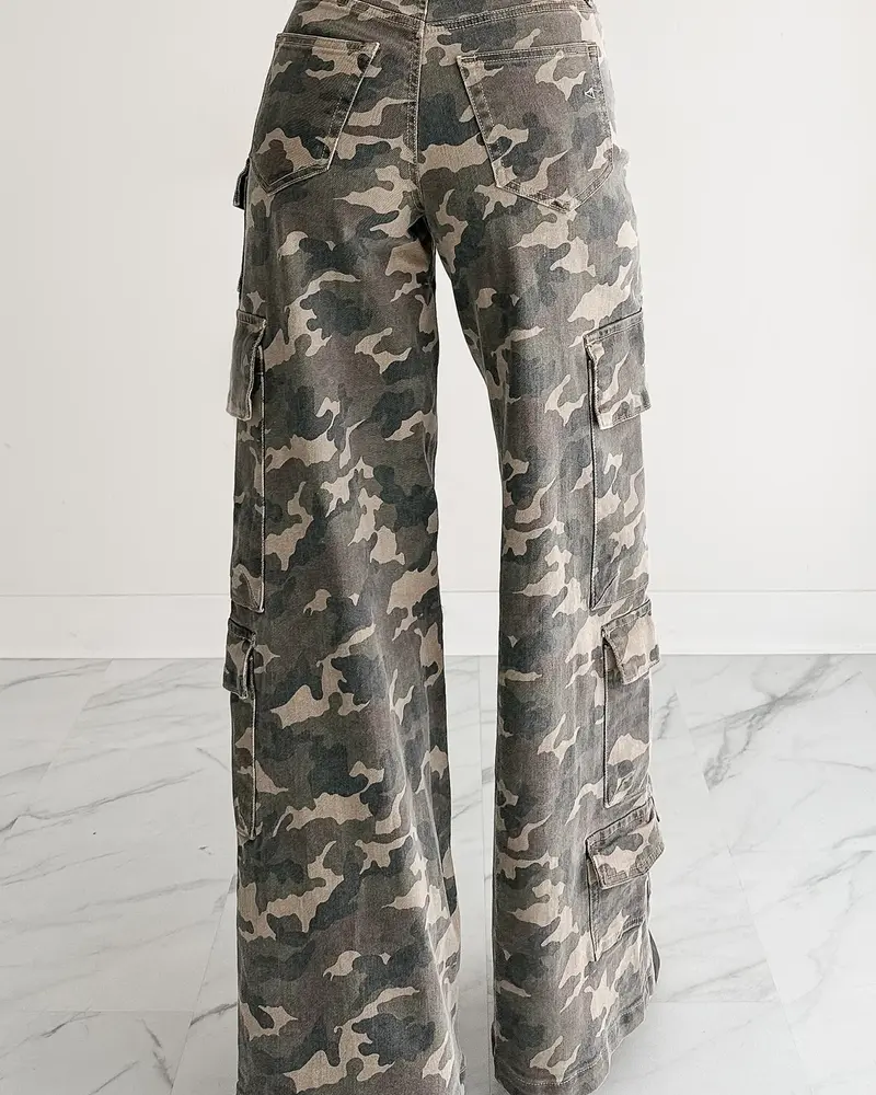 Camo High Rise Cargo Jean
