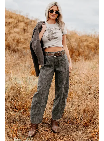 Seamed Barrel Jean | Leopard