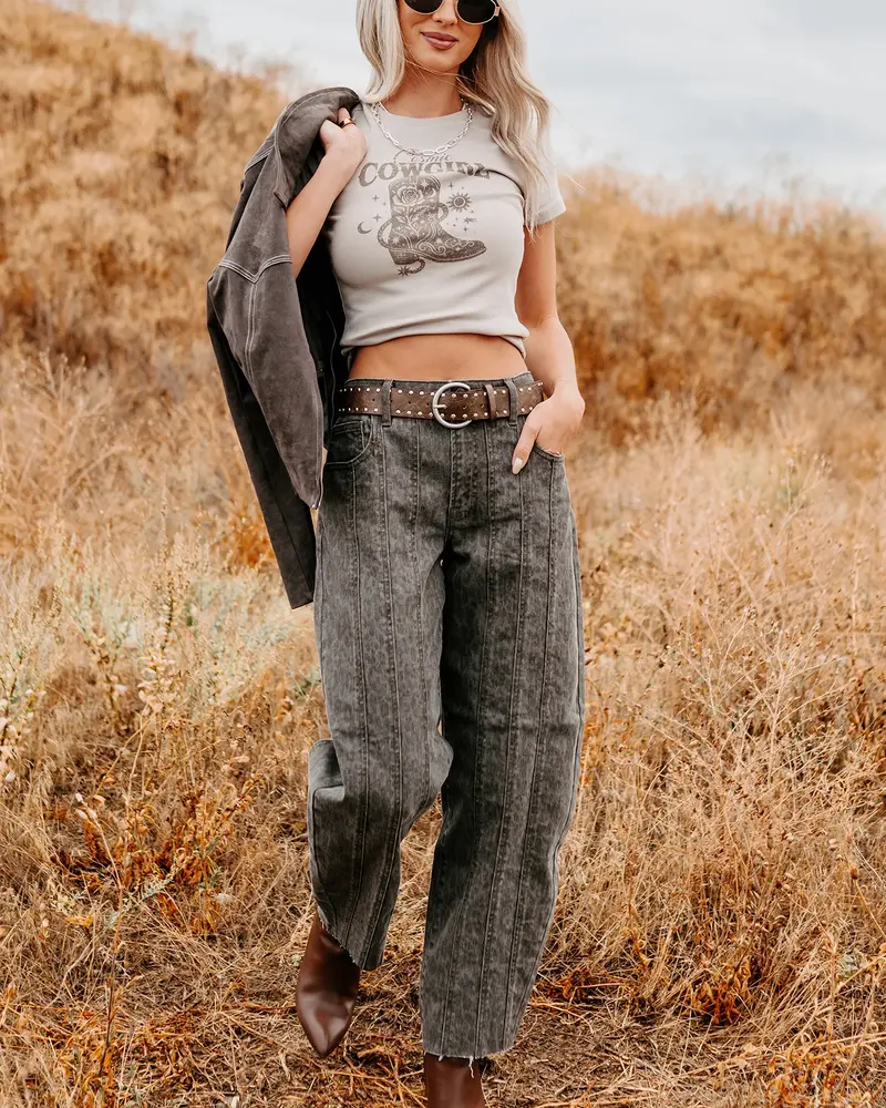 Seamed Barrel Jean | Leopard