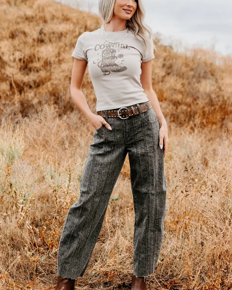 Seamed Barrel Jean | Leopard