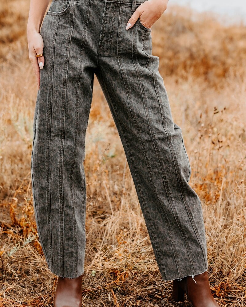 Seamed Barrel Jean | Leopard