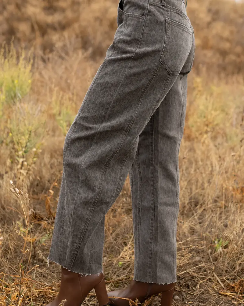 Seamed Barrel Jean | Leopard