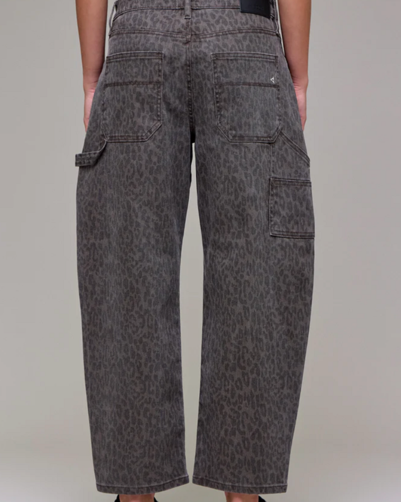 Sammie Leopard Cropped Barrel Jean