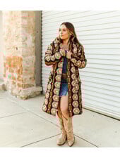 Aztec Long Quilted Jacket