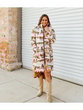 Western Horse Long Quilted Jacket