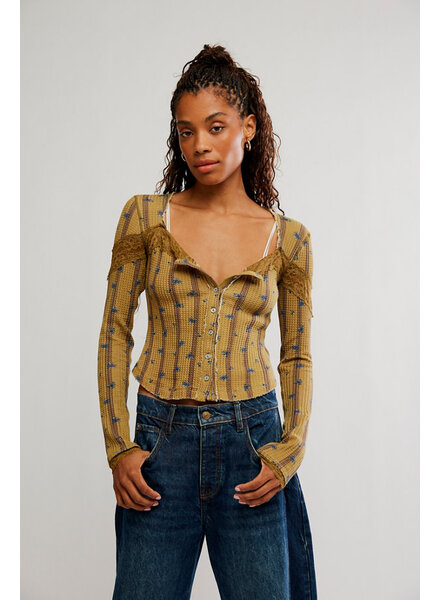 Free People Let's Party Cardi Printed