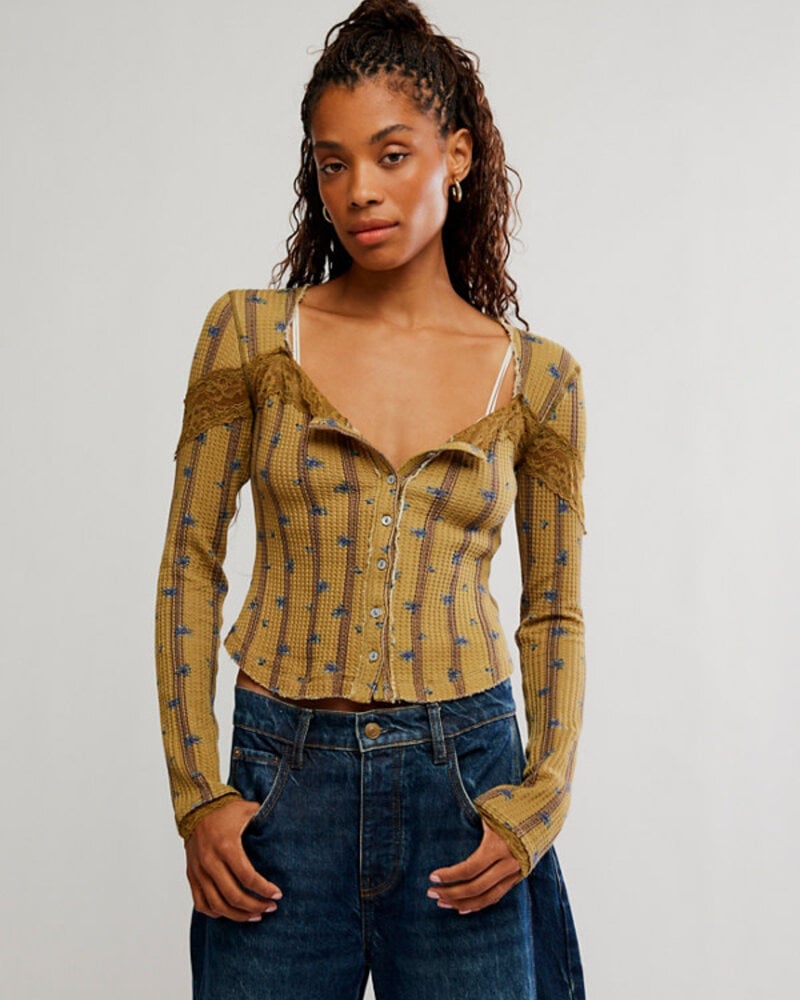 Free People Let's Party Cardi Printed
