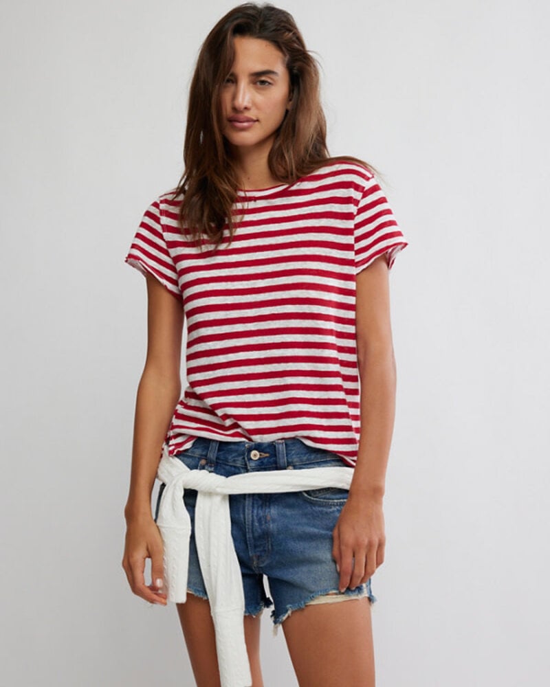 Free People Nora Tee | Red Combo