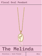 Melinda Floral Oval Pendant