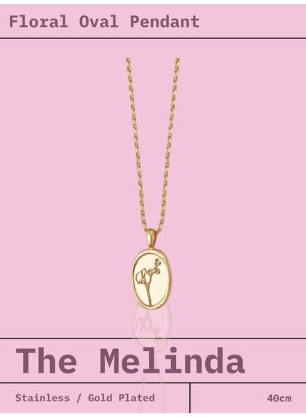 Melinda Floral Oval Pendant