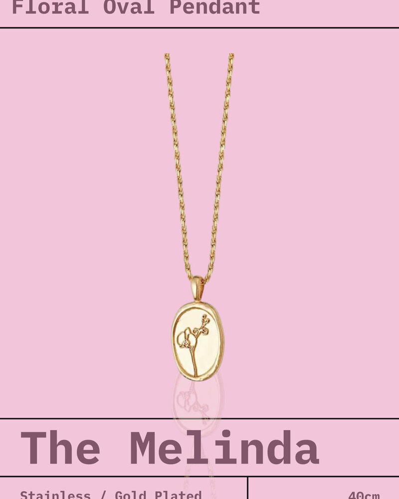 Melinda Floral Oval Pendant