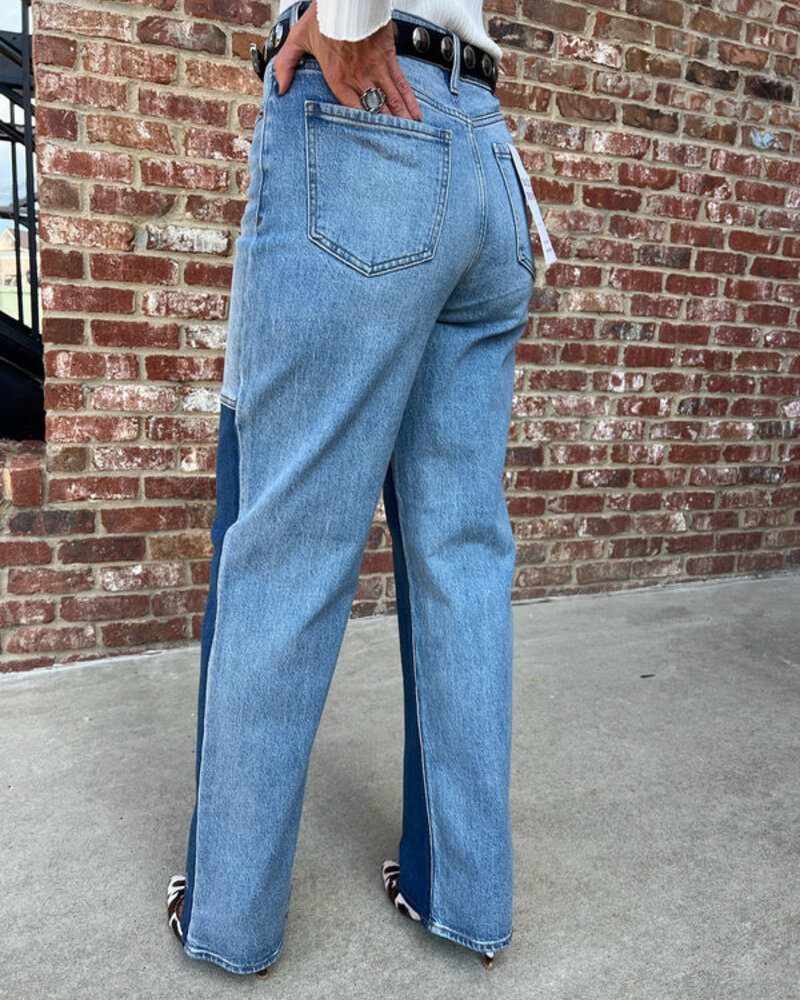 City Straight High Rise Straight Leg | Double Dip Blue