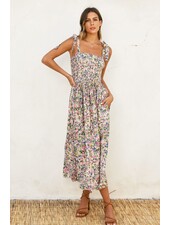 Morning Glory Smocked Midi Dress