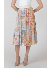 Floral Patch Pleated Skirt