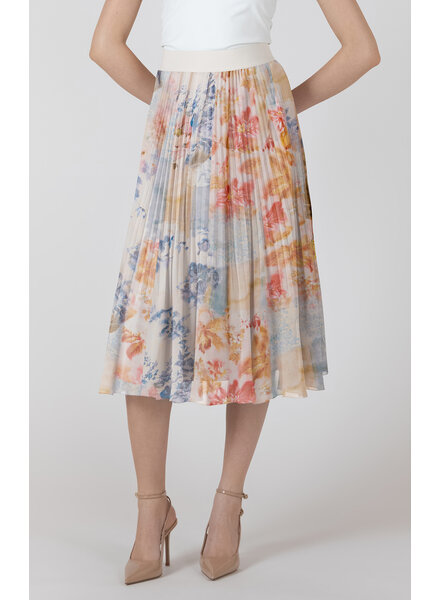 Floral Patch Pleated Skirt