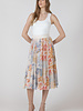 Floral Patch Pleated Skirt