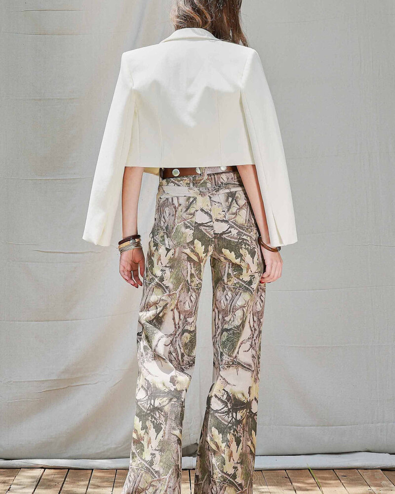 Eliza High-Rise Camo Print Wide Leg Jean
