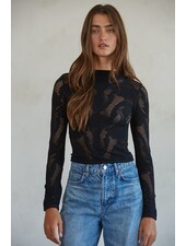 Kylie Seamless Jacquard Top | Black