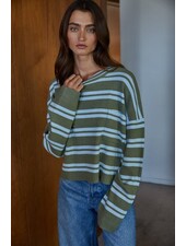 Tahlie Striped Top | Olive