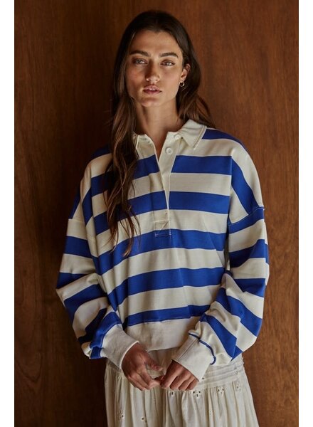 Amerie Striped Pullover | Blue